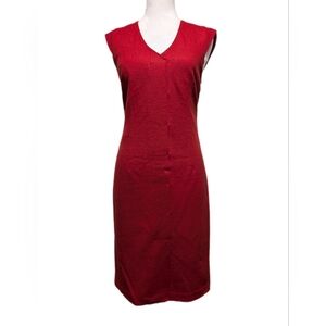Teenflo Sz4 100% Wool Satin Lined Cap Sleeve Sheath Midi Bodycon Dress